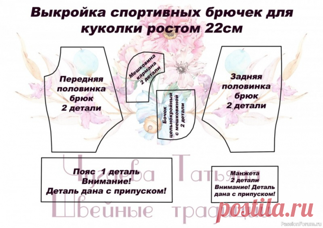 ВЫКРОЙКИ КУКОЛЬНОЙ ОДЕЖДЫ ОТ ЧУГАЕВОЙ ТАТЬЯНЫ