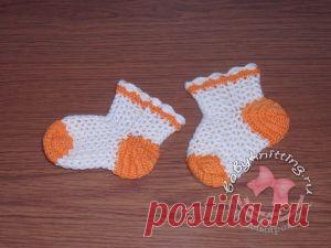 Носочки детские,связанные крючком. | Вяжем для самых маленьких!
