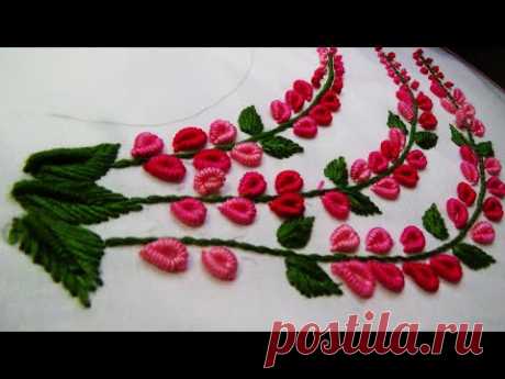 Hand Embroidery: Neckline Embroidery/Brazilian Embroidery