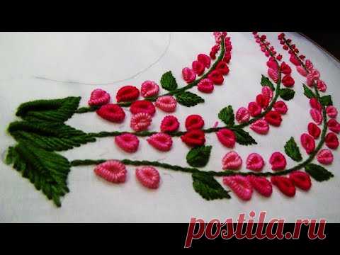 Hand Embroidery: Neckline Embroidery/Brazilian Embroidery