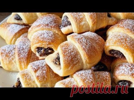 Необычное-быстрое дрожжевое тесто, БРАТИСЛАВСКИЕ РОЖКИ /Croissants with filling "Bratislava horns".