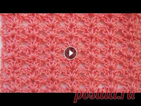 Самые простые узоры крючком . Узор &quot;Выручалочка&quot; Урок 146  The simplest crochet patterns Простой и красивый узор крючком для начинающих «Выручалочка». Одинаково хорошо смотрится на тонкой и толстой пряже, на летних и зимних изделиях. Этот ...