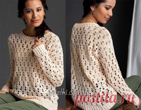 Ажурный джемпер крючком. Схемы вязания