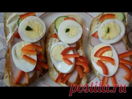 Простые и вкусные бутерброды на праздничный стол «ПЕТУШКИ». Готовим  яркие праздничные бутерброды