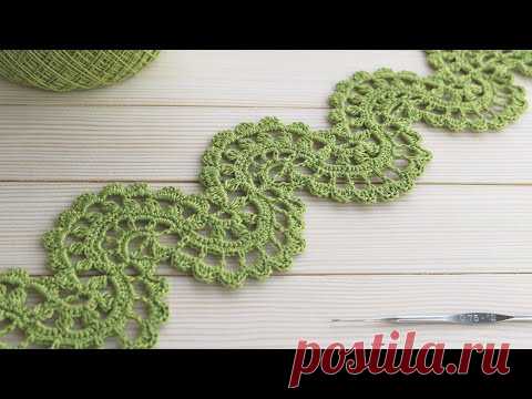 ЛЕНТОЧНОЕ КРУЖЕВО вязание крючком мастер-класс Crochet Ribbon Lace