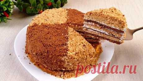 Вкусный чёрно-белый медовик