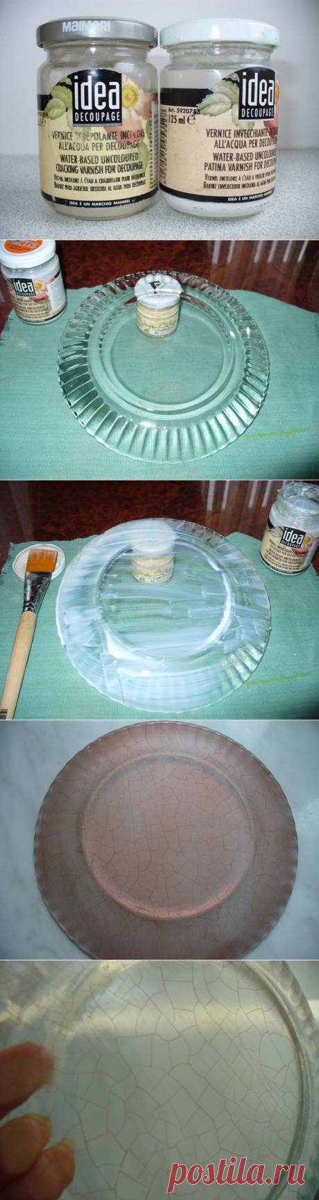 Мастер-класс по созданию кракле на стеклянной тарелочке.