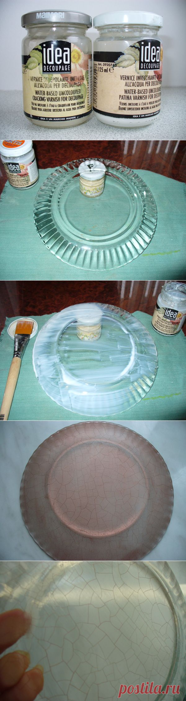 Мастер-класс по созданию кракле на стеклянной тарелочке.