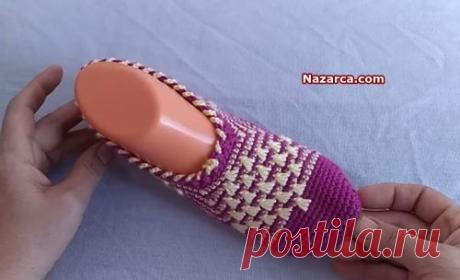 ÖRGÜ DİKİŞSİZ TIĞLA BAYAN PATİK YAPILIŞI | Nazarca.com