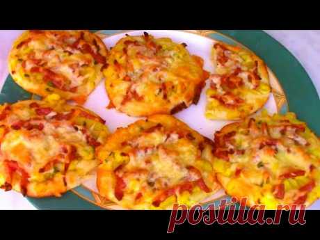 Быстрый и вкусный рецепт пиццы с картошкой, готовится на раз, два, три