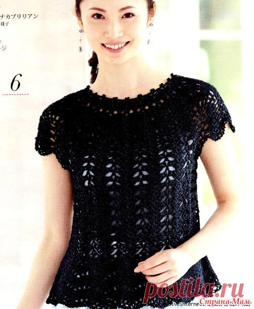 Топ с круглой кокеткой. Крючок. - ВЯЗАНАЯ МОДА+ ДЛЯ НЕМОДЕЛЬНЫХ ДАМ - Страна Мам