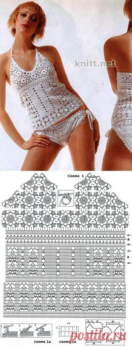 Top met bikinibroekje gehaakt met diagram Más