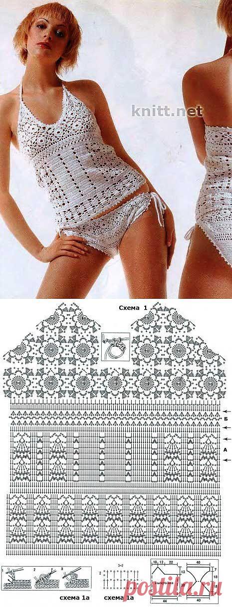 Top met bikinibroekje gehaakt met diagram Más