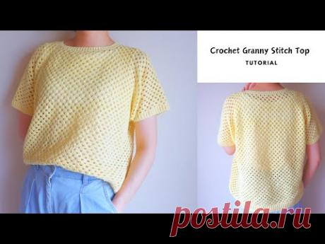 [Перевод субтитров] Урок вязания крючком «Бабушкин стежок» Бесшовная конструкция
