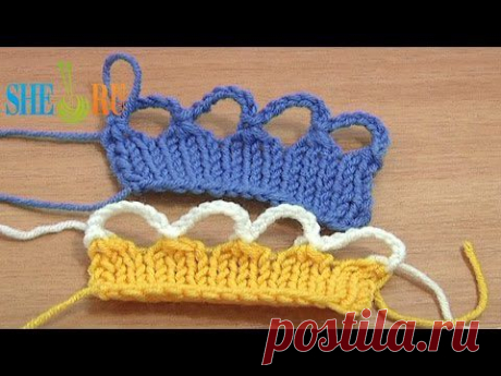 Урок 7 способ 9 из 12 Закрытие петель полотна арками из воздушных петель - YouTube