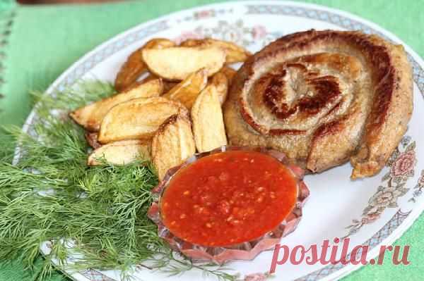 Сытное, вкусное и красивое блюдо. Мясная улитка — Вкусные рецепты