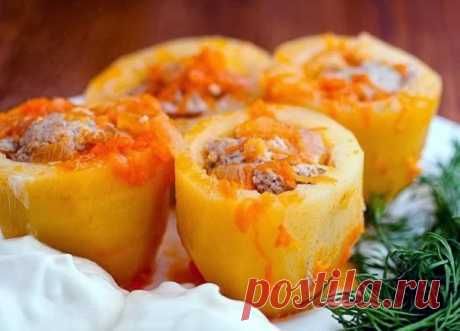 Самая вкусная фаршированная картошка.