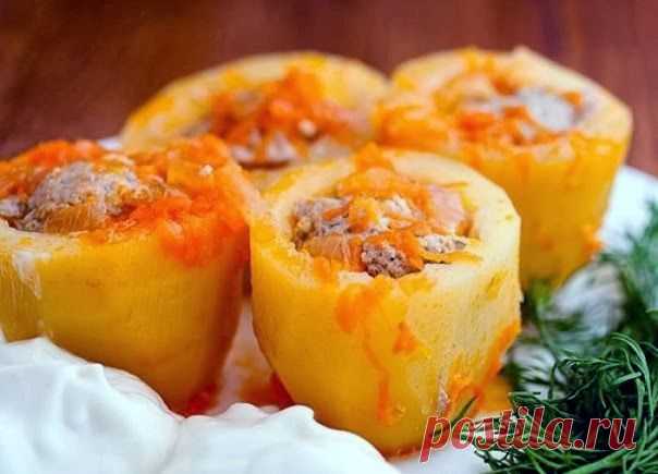 Самая вкусная фаршированная картошка.