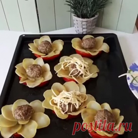 Красивый картофель с фаршем