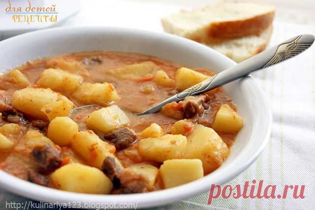 Картошечка, тушенная с мясом (как в д/садике)
