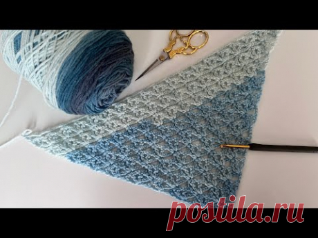 ÇOK KOLAY ✅  Üçgen Şal Modelleri / Kolay Örgü Şal Yapımı / Triangle Crochet Shawl #crochetshawl