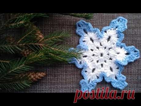 How to Crochet motif Snowflake Crochet - Как связать крючком Снежинку - YouTube