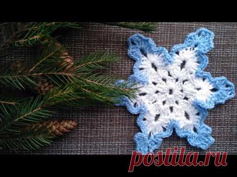 How to Crochet motif Snowflake Crochet - Как связать крючком Снежинку - YouTube