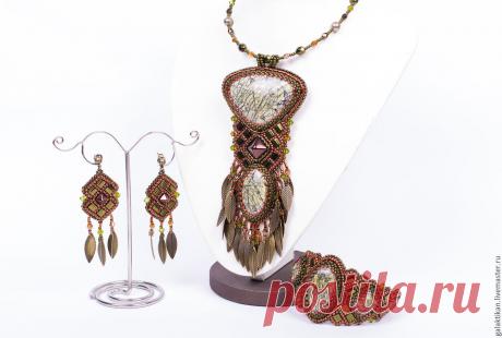 Купить Кулон из комплекта &quot;Учан-Су&quot; - комбинированный, кулон, Кулон ручной работы, натуральный камень