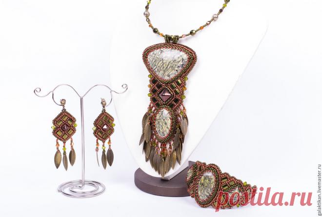 Купить Кулон из комплекта "Учан-Су" - комбинированный, кулон, Кулон ручной работы, натуральный камень