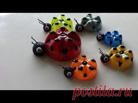 Recycled Art Ideas for Kids: Ladybug's Family from Plastic Bottles - YouTube