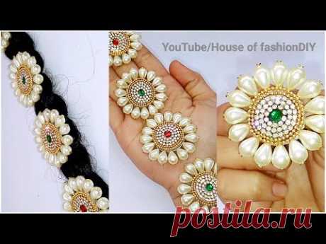 How To Make Bridal Hair Accessories Using Pearls//Jada Billalu At Home..!