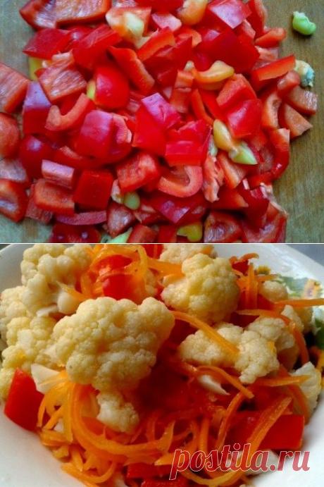 Суточная маринованная цветная капуста.