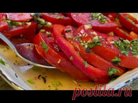 ВКУСНЕЙШАЯ ЗАКУСКА ИЗ ПОМИДОРОВ ЗА ПЯТЬ МИНУТ/ ОБЪЕДЕНИЕ!