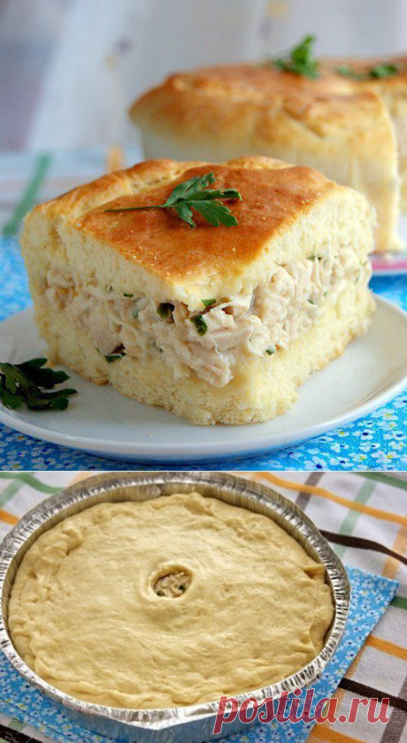 Пирог с курицей в соусе Бешамель.