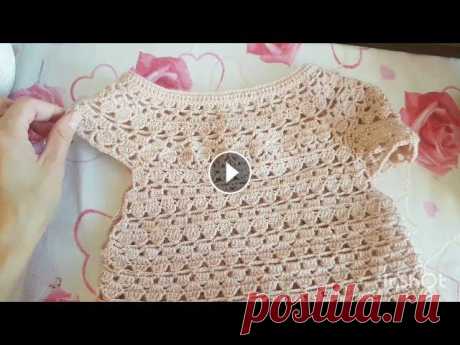 Платье крючком. Как связать рукав. #вязаноеплатье #вяжемплатье #вяжукрючком #вяжудетям...
