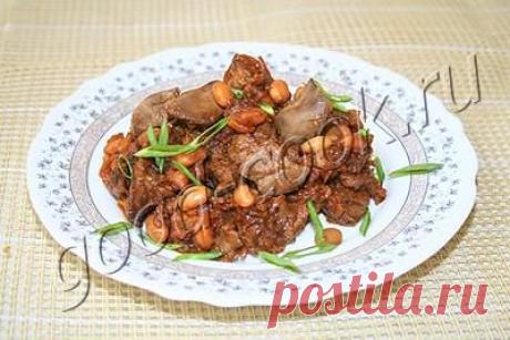 Хорошая кухня - куриная печень тушеная с фасолью. Кулинарная книга рецептов. Салаты, выпечка.