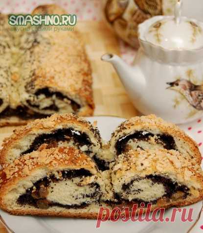 Вкусный маковый рулет. Домашний дрожжевой рулет с маком.