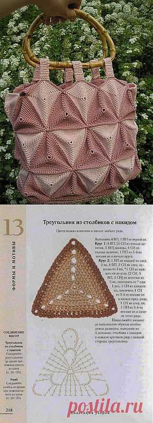 СУМКА ИЗ ТРЕУГОЛЬНИКОВ.