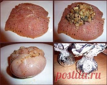 Курица с грибами или куриные бомбочки