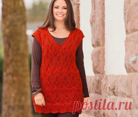 Ажурная безрукавка - схема вязания спицами. Вяжем Безрукавки на Verena.ru