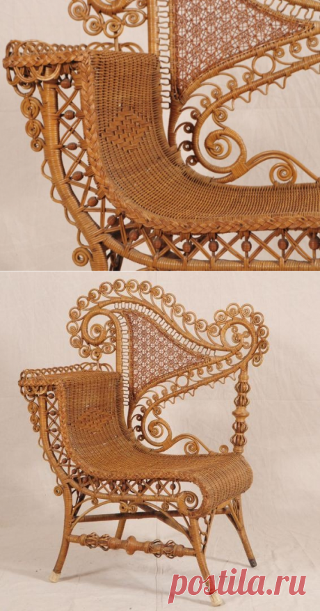 Victorian Wicker Chair : Lot 537