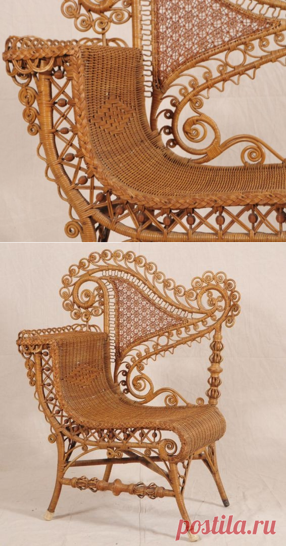 Victorian Wicker Chair : Lot 537