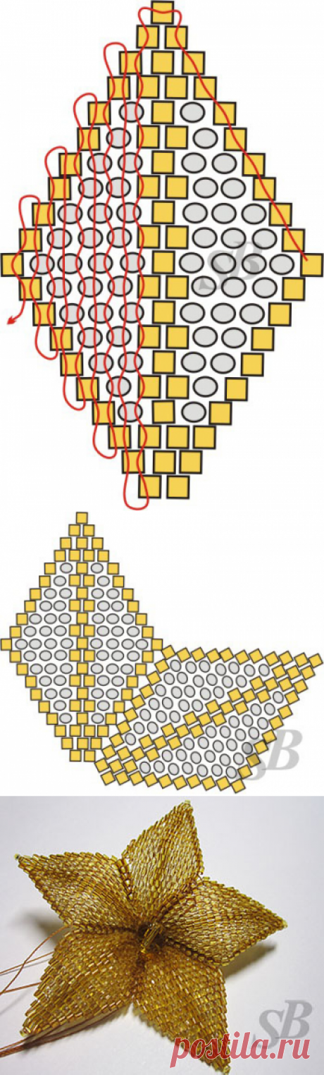 Цветок в технике мозаичного плетения | Салон Эксклюзивного Бисера beading patterns free