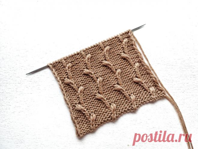 Красивый узор Молодые росточки 🌿 Универсальный узор спицами | Вязание спицами CozyHands | Яндекс Дзен