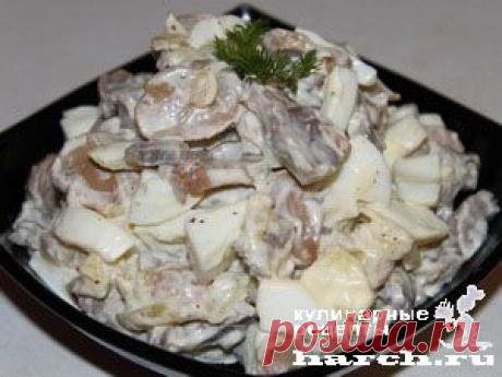 Салат из куриных желудочков с грибами | Харч.ру - рецепты для любителей вкусно поесть