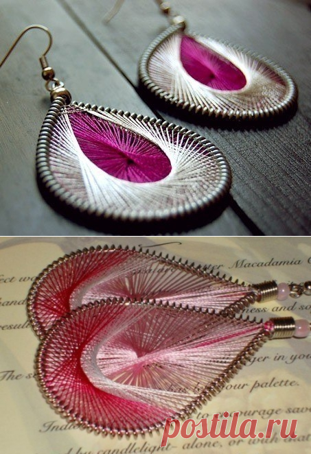 Серьги в технике ганутель. мастер-класс