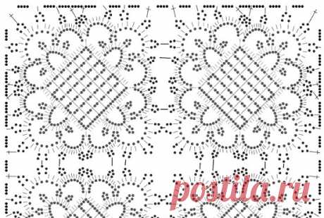 Скатерть крючком на прямоугольный стол: схемы | LS