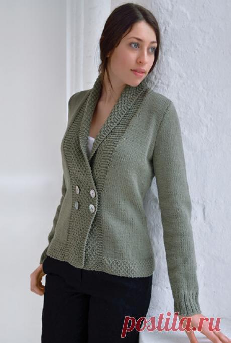 Мастера и умники: Элегантный кардиган с шалевым воротником спицами