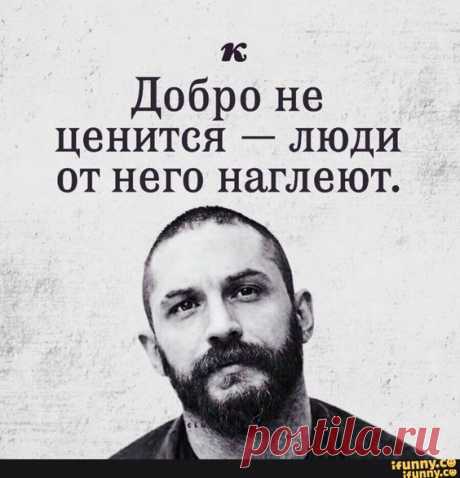 K Добро не ценится люди от него наглеют. – популярные мемы на сайте idaprikol.ru