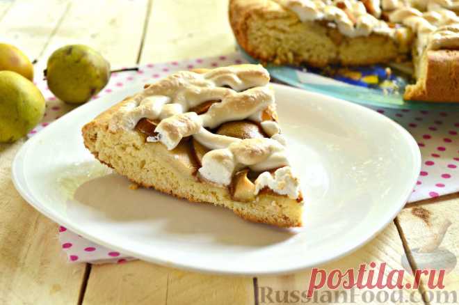 Рецепт: Пирог с грушами и безе на RussianFood.com